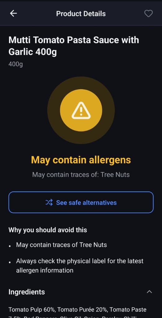 Cross-Contamination Alert
