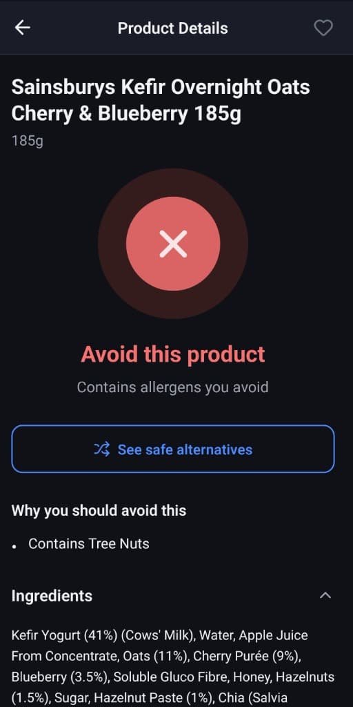 Definitive Allergen Match